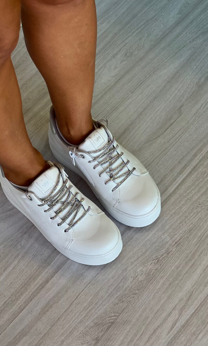 tênis via marte strass branco prata