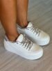 tênis via marte strass branco prata