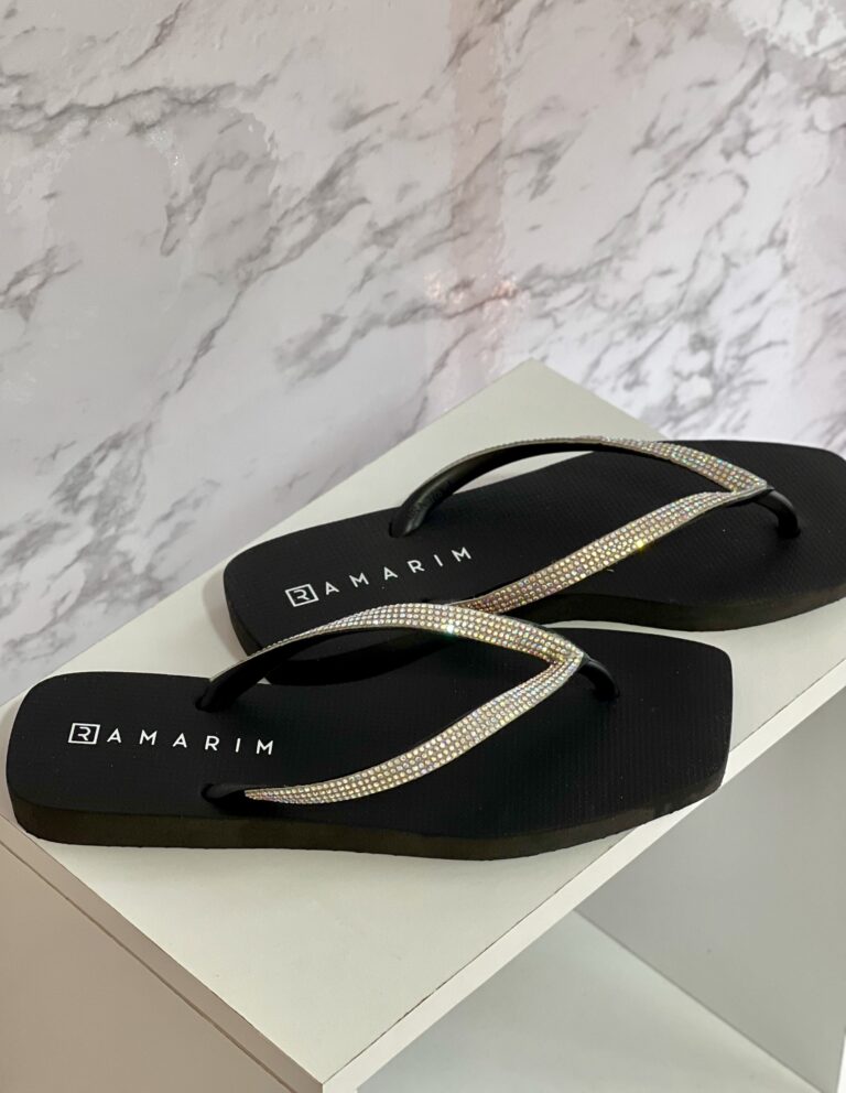 chinelo ramarim solarize glitter preto