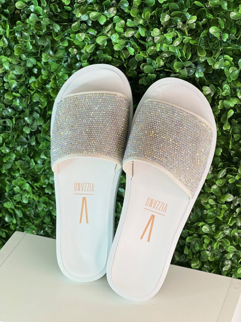 chinelo vizzano slide strass branco