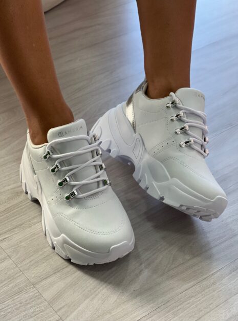 tênis ramarim chunky branco & prata
