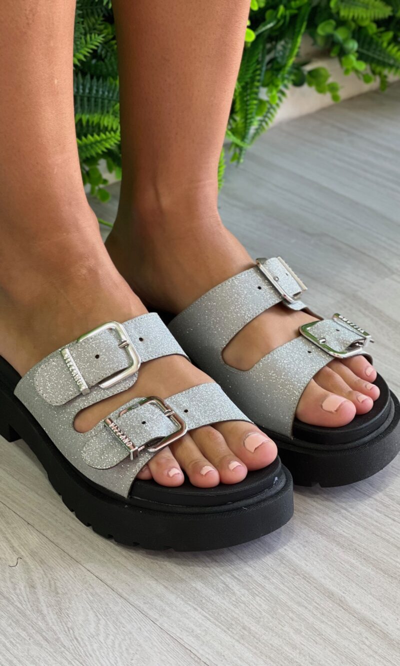 rasteira vizzano shine paris prata/preto rasteira vizzano shine paris prata/preto