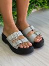 rasteira vizzano shine paris prata/preto