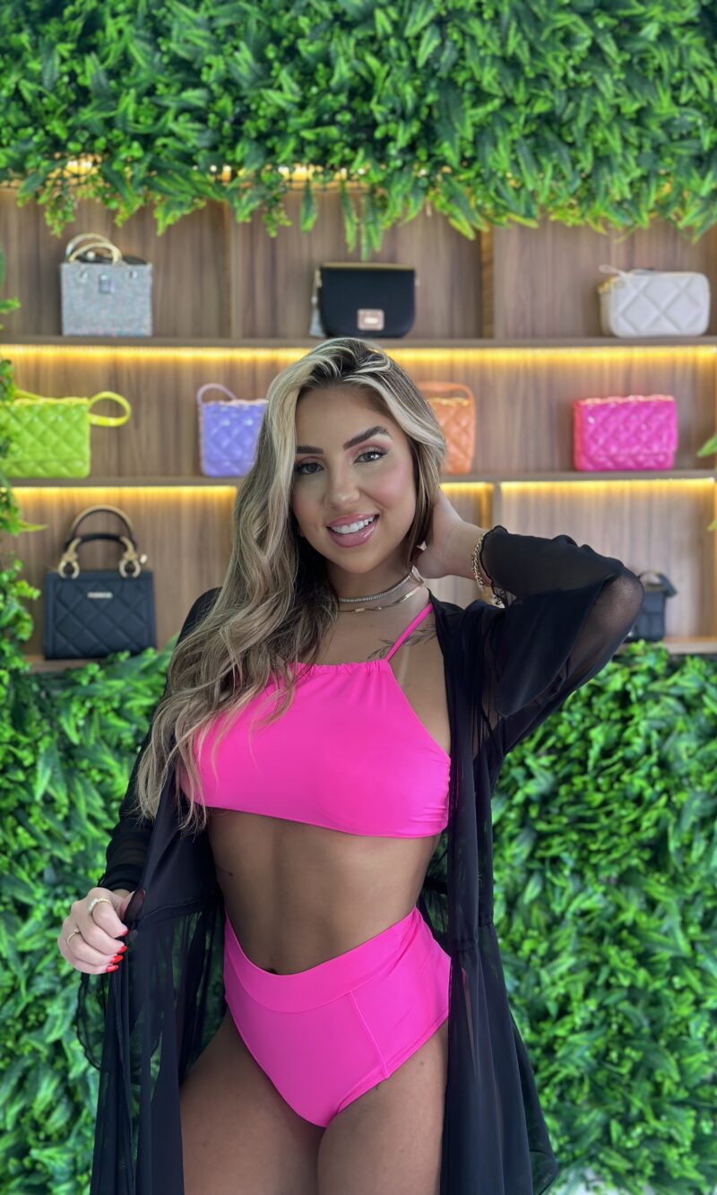 biquíni top cropped & hot pants