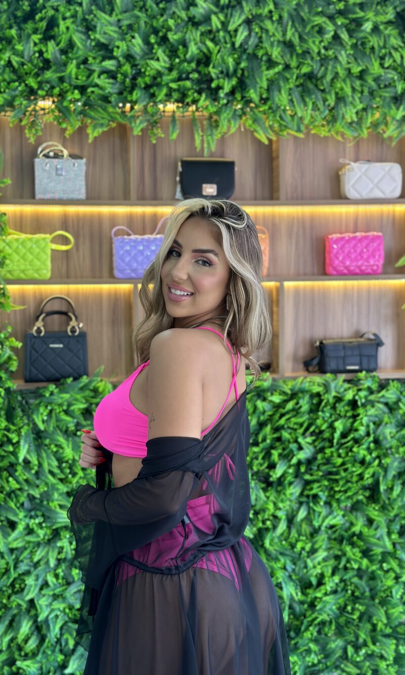 biquíni top cropped & hot pants