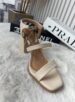 sandália creme amarração strass ramarim 2341202