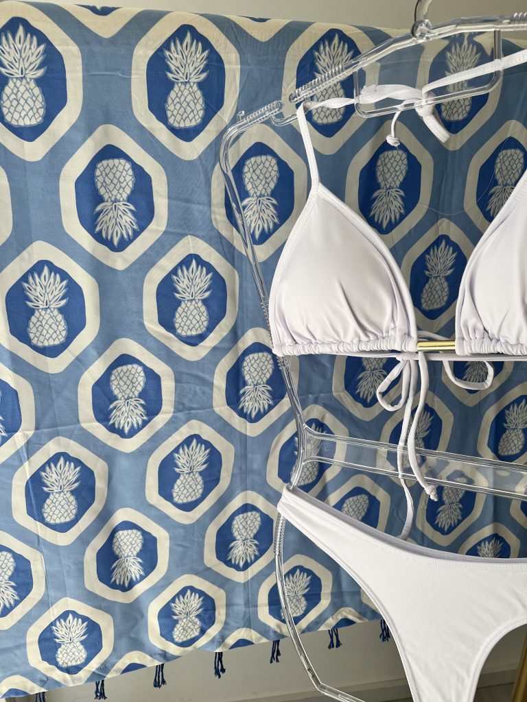 canga estampada abacaxi azul canga estampada abacaxi azul