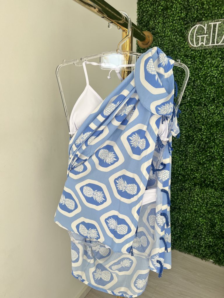 canga estampada abacaxi azul canga estampada abacaxi azul