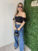 calça jeans wide leg imbé