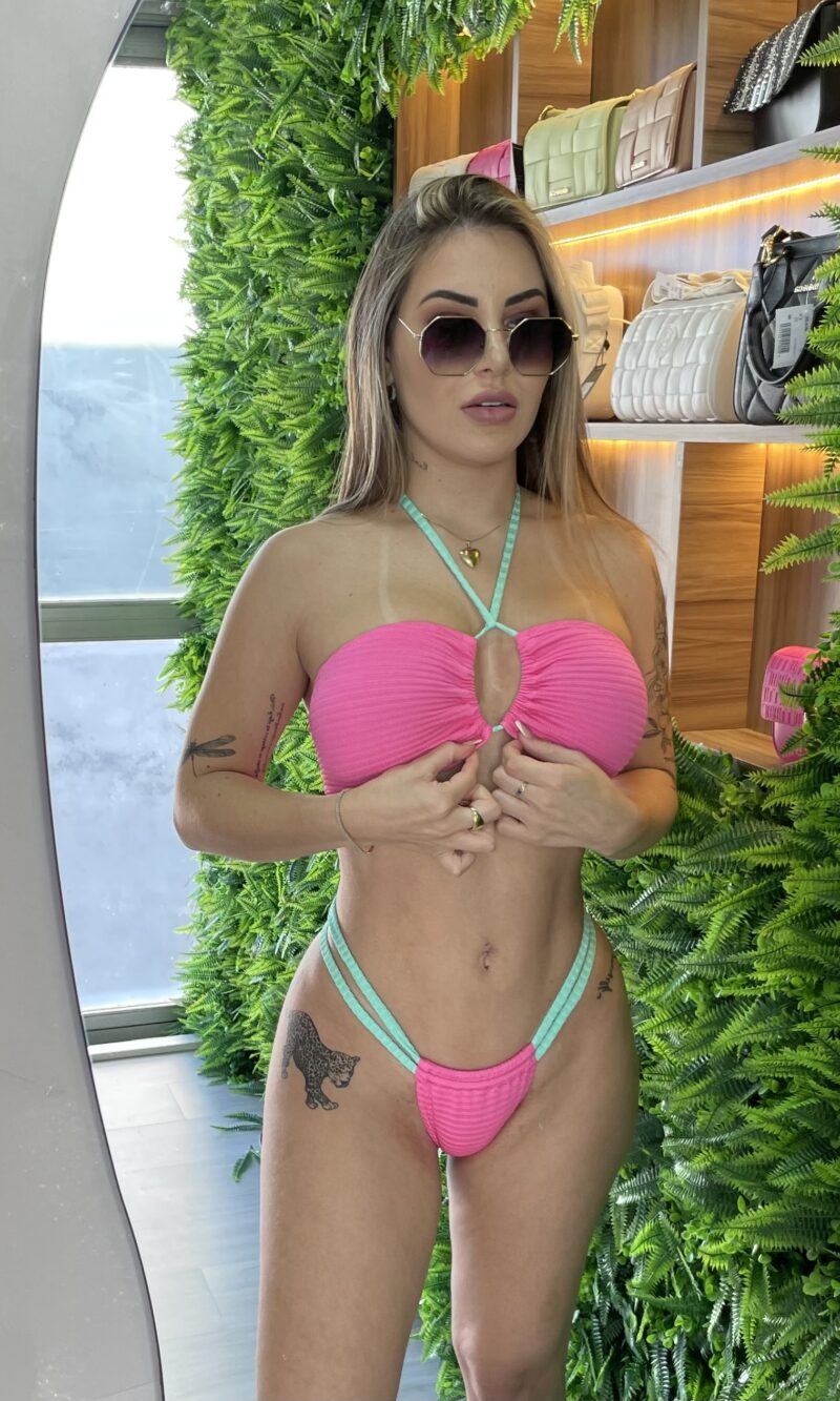 biquíni gabrielle rosa/verde