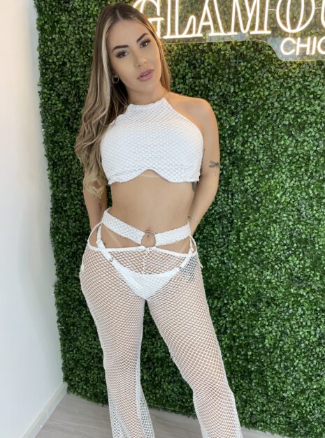 calça arrastão paolla off white
