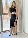 vestido midi soeli preto
