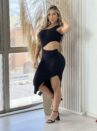 vestido midi soeli preto