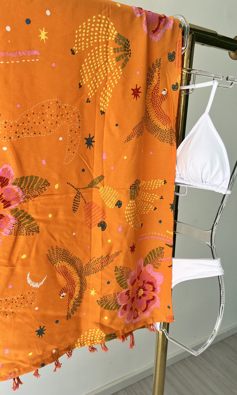 canga estampada caju laranja canga estampada caju laranja