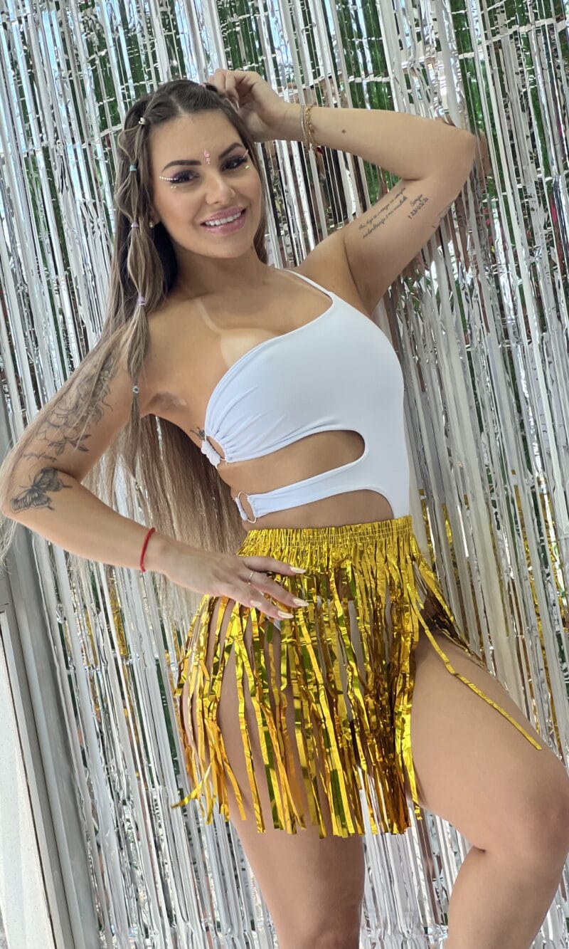 saia de fita cores variadas