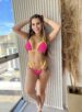 biquini raquel rosa com amarelo neon