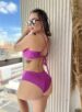 biquini hot pants recortes roxo