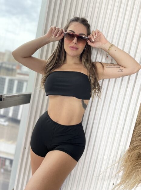 conjunto hot pants vermelho
