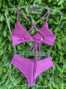 biquini hot pants recortes roxo