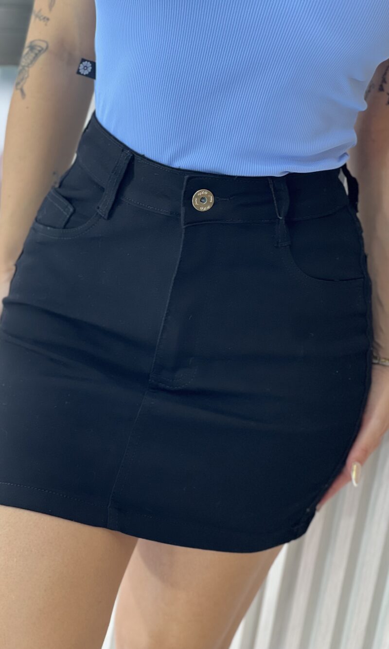 saia jeans malévola nxo preto