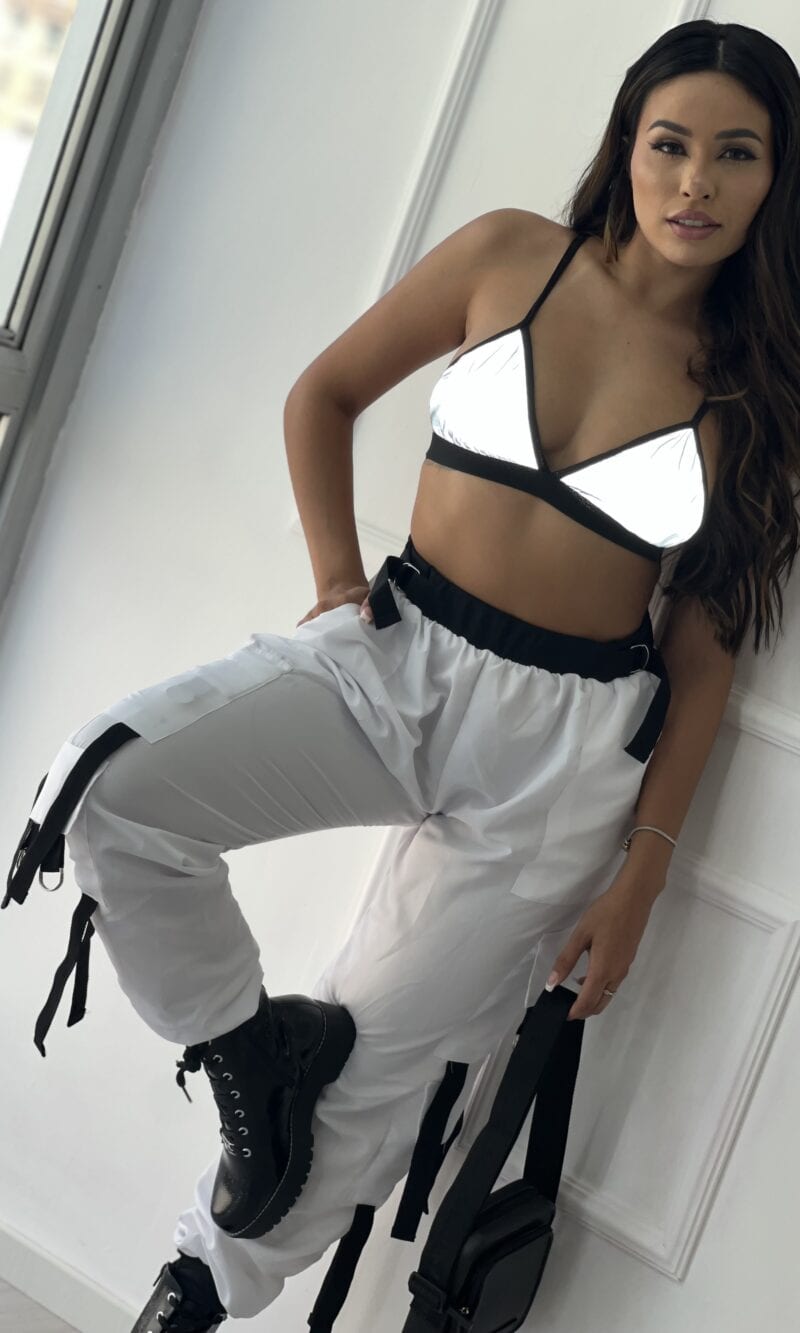 calça parachute rihana branco calça parachute rihana branco
