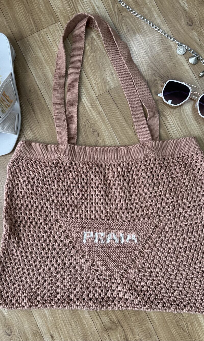 bolsa de praia croche bege