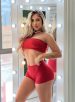 conjunto hot pants vermelho