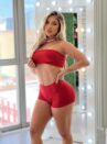 conjunto hot pants vermelho