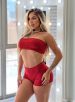conjunto hot pants vermelho
