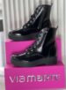 coturno verniz preto via marte 23 603 01