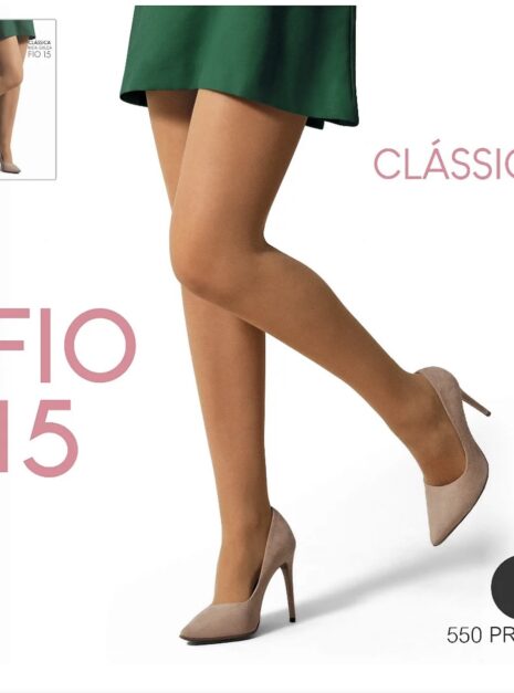 meia calça fio 15 com elastano preto