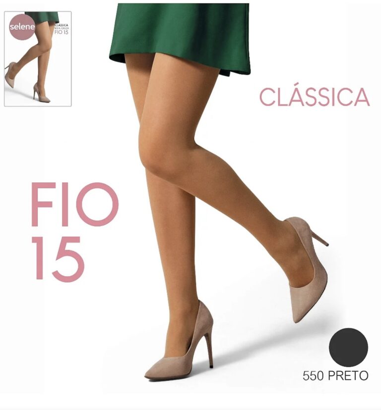 meia calça fio 15 com elastano preto