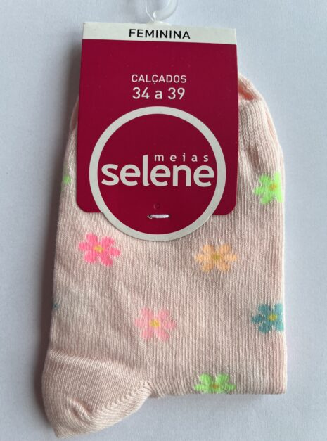 meia soquete florzinha