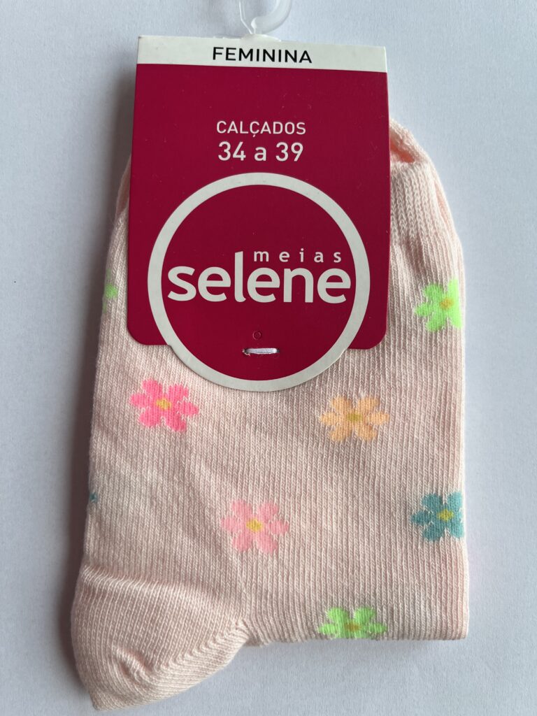 meia soquete florzinha