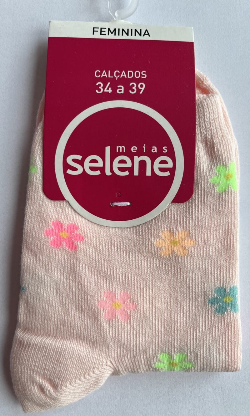 meia soquete florzinha
