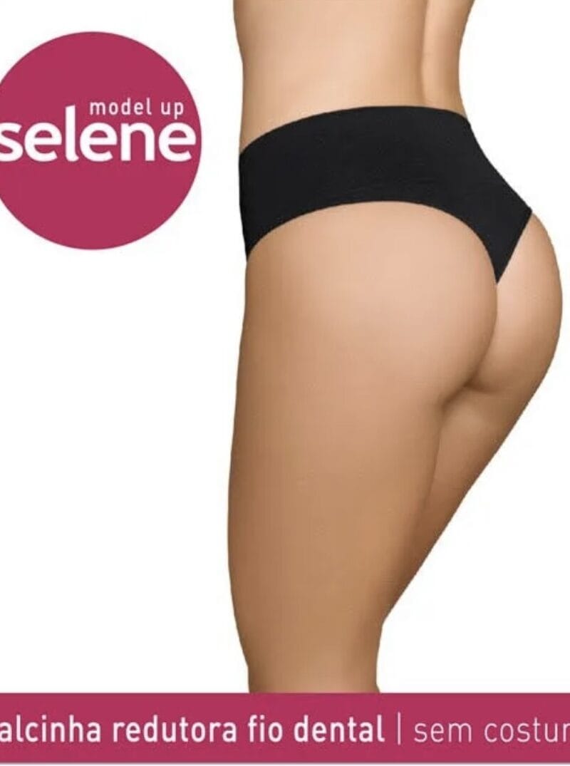 calcinha redutora fio sem costura selene preto