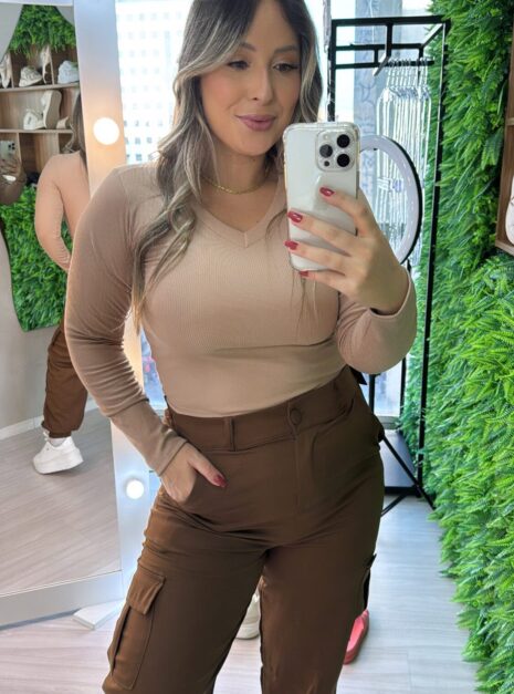 calça jogger alfaiataria bia marrom