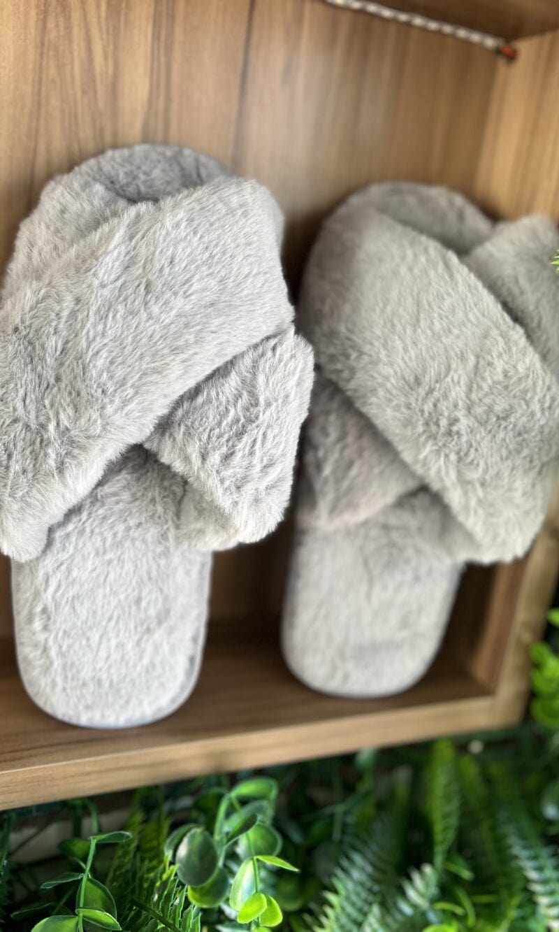pantufa x 2 tiras cinza