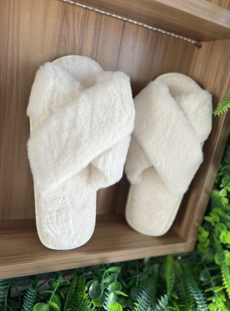 pantufa x 2 tiras branco