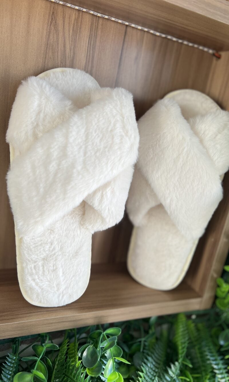 pantufa x 2 tiras branco