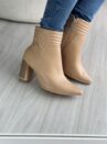 bota bico fino bege ramarim 23 58123