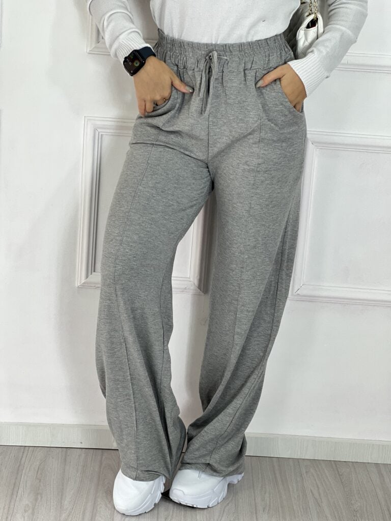 calça pantalona mari cinza