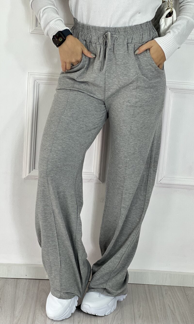 calça pantalona mari cinza