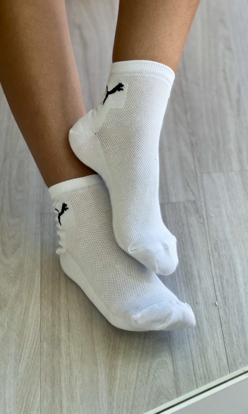 meia cano médio kit 3 pares branco puma meia cano médio kit 3 pares branco puma