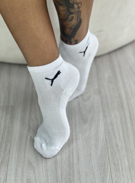 meia cano médio kit 3 pares branco puma