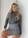 short saia xadrez chica