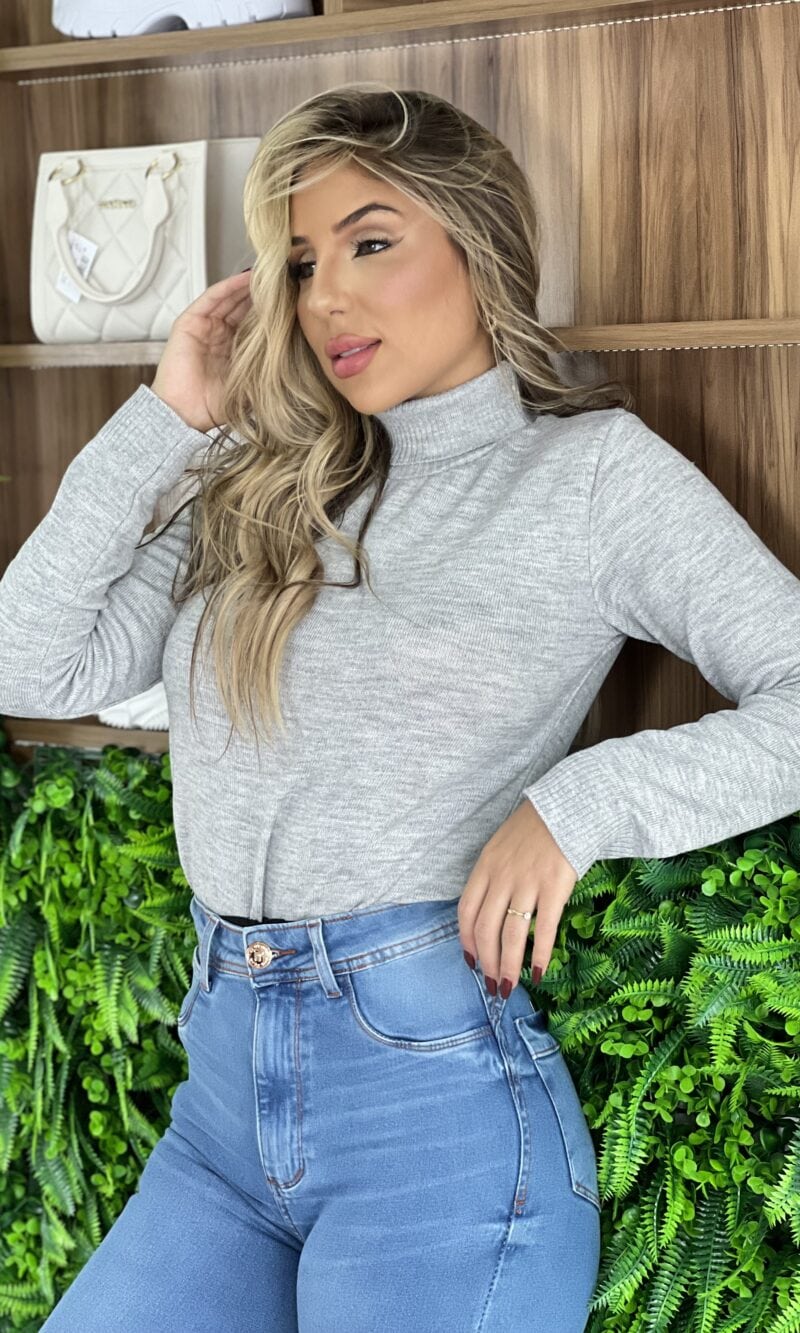 blusa cacharel lã tricot cinza blusa cacharel lã tricot cinza