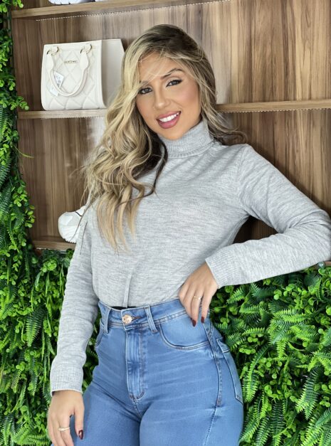 blusa cacharel lã tricot cinza