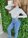 blusa cacharel lã tricot cinza