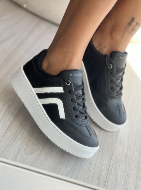 tênis snk preto com branco ramarim 24 91103